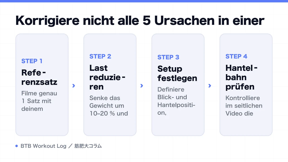 Diagram: Korrigiere nicht alle 5 Ursachen in einer