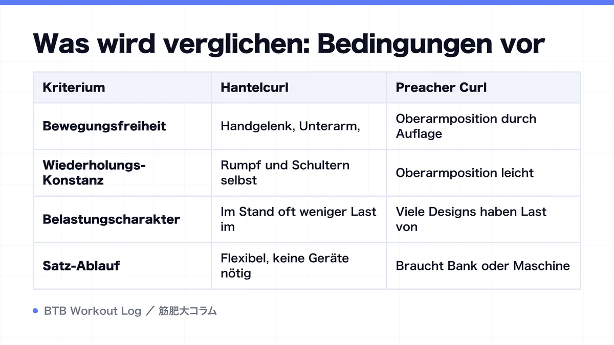 Diagram: Was wird verglichen: Bedingungen vor