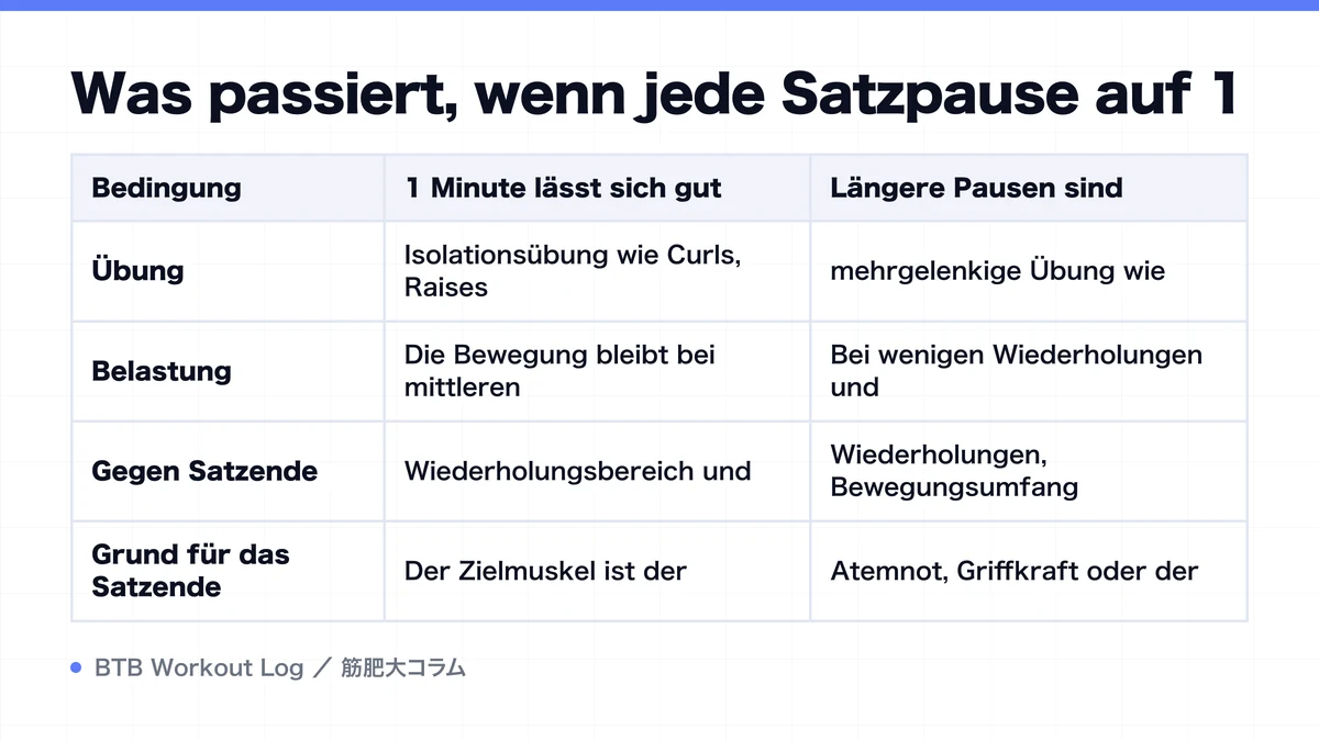 Diagram: Was passiert, wenn jede Satzpause auf 1