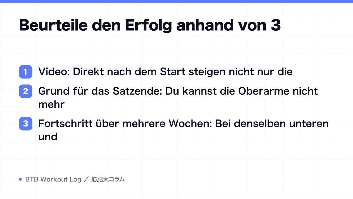 Diagram: Beurteile den Erfolg anhand von 3