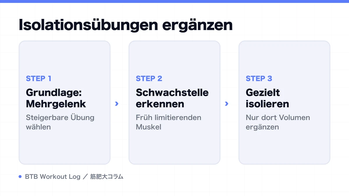 Diagram: Isolationsübungen ergänzen