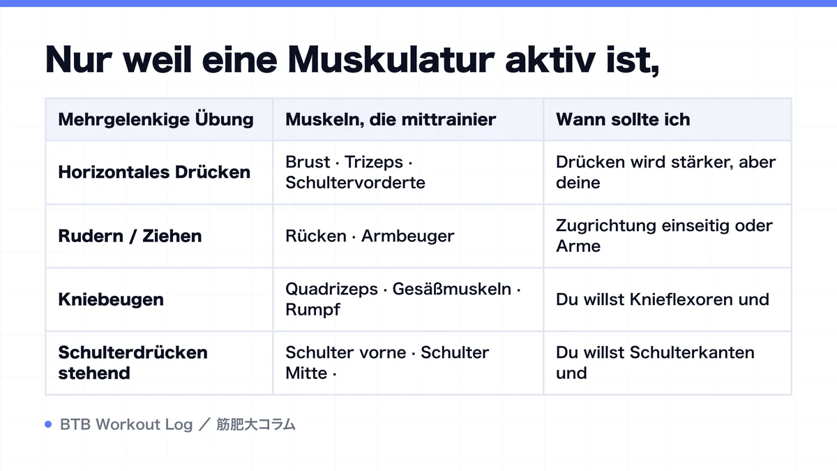 Diagram: Nur weil eine Muskulatur aktiv ist,