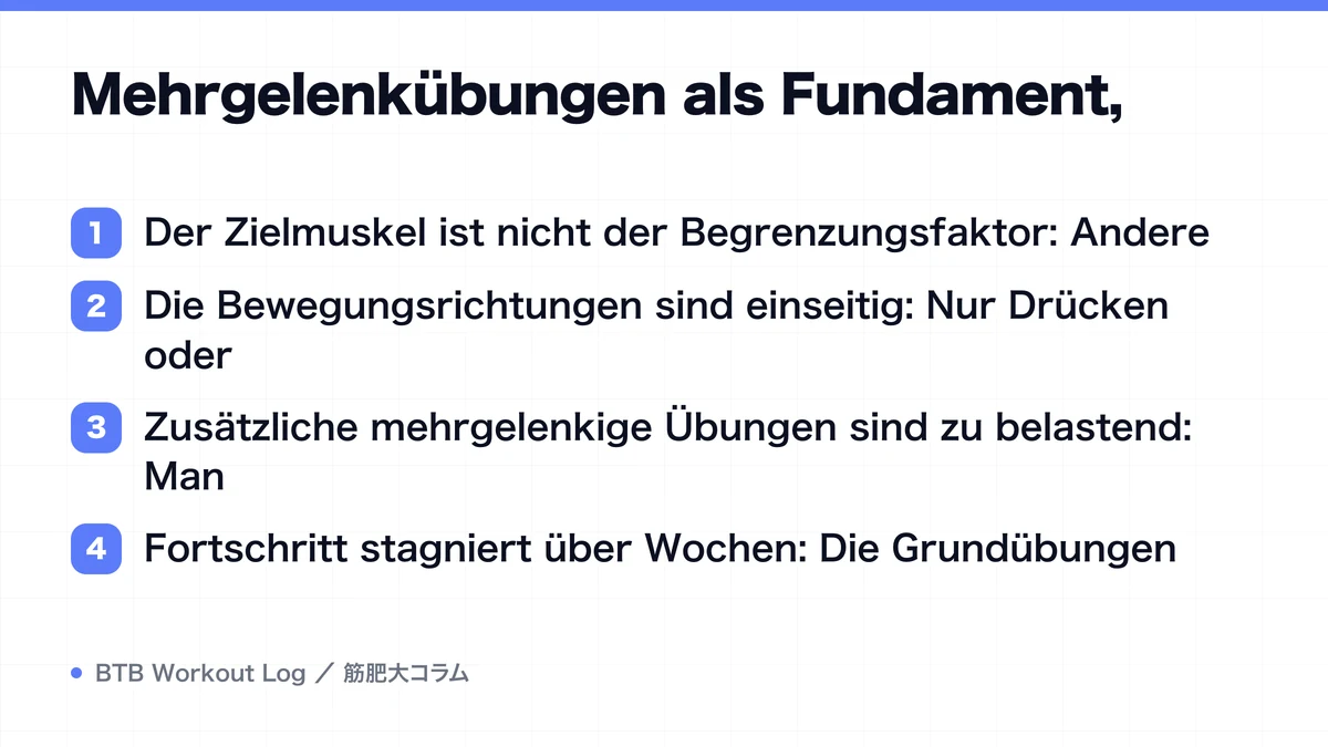 Diagram: Mehrgelenkübungen als Fundament,