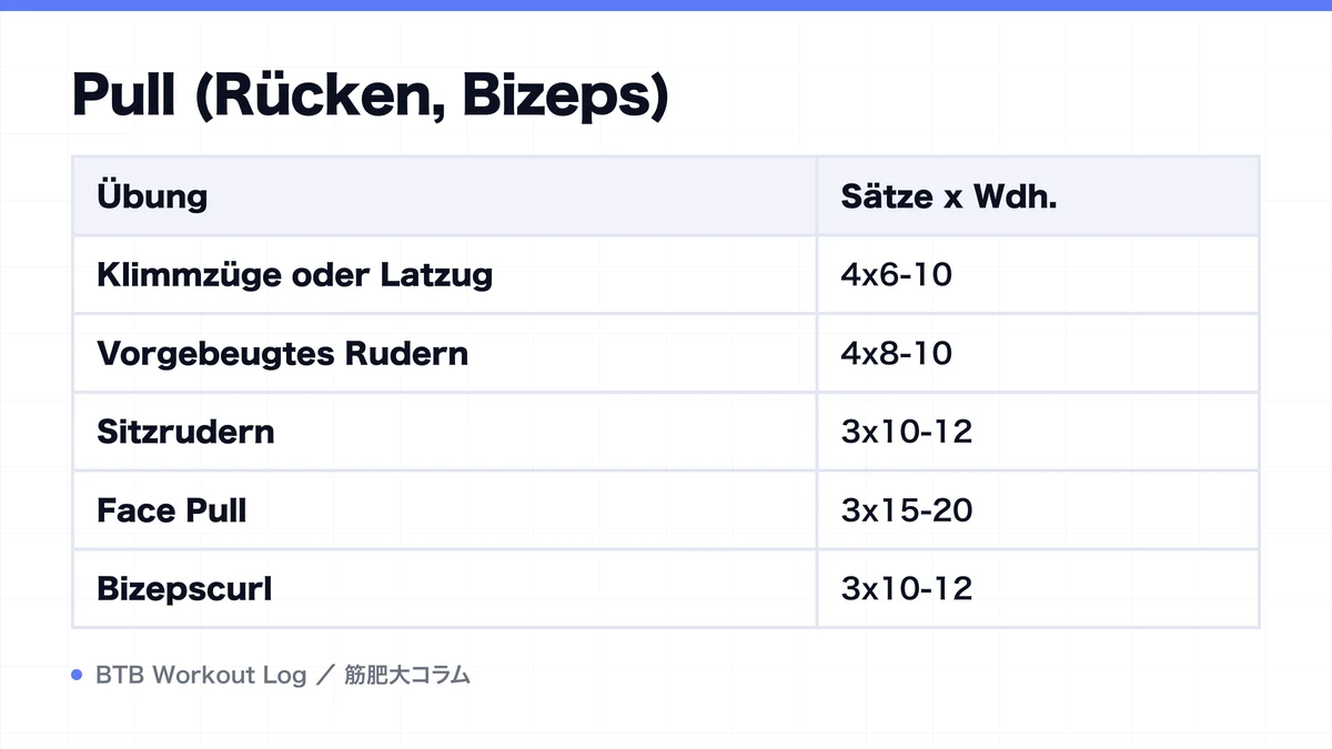 Diagram: Pull (Rücken, Bizeps)
