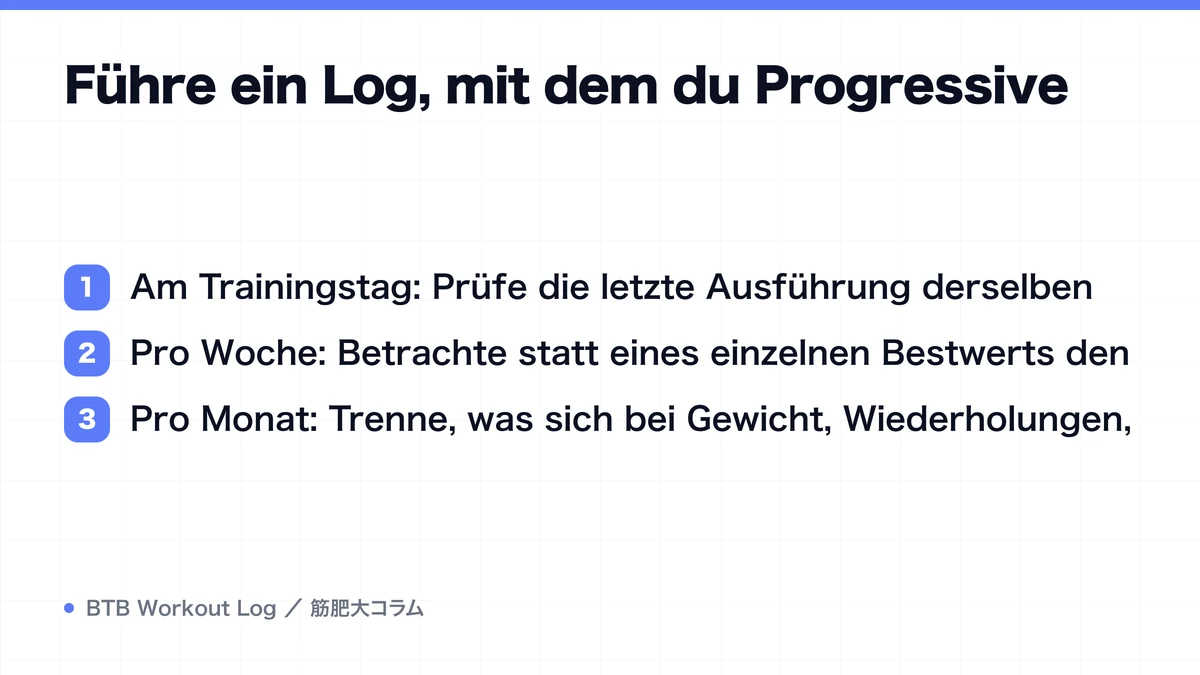 Diagram: Führe ein Log, mit dem du Progressive
