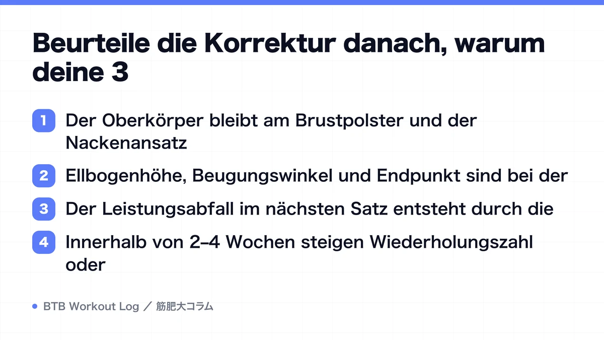 Diagram: Beurteile die Korrektur danach, warum deine 3