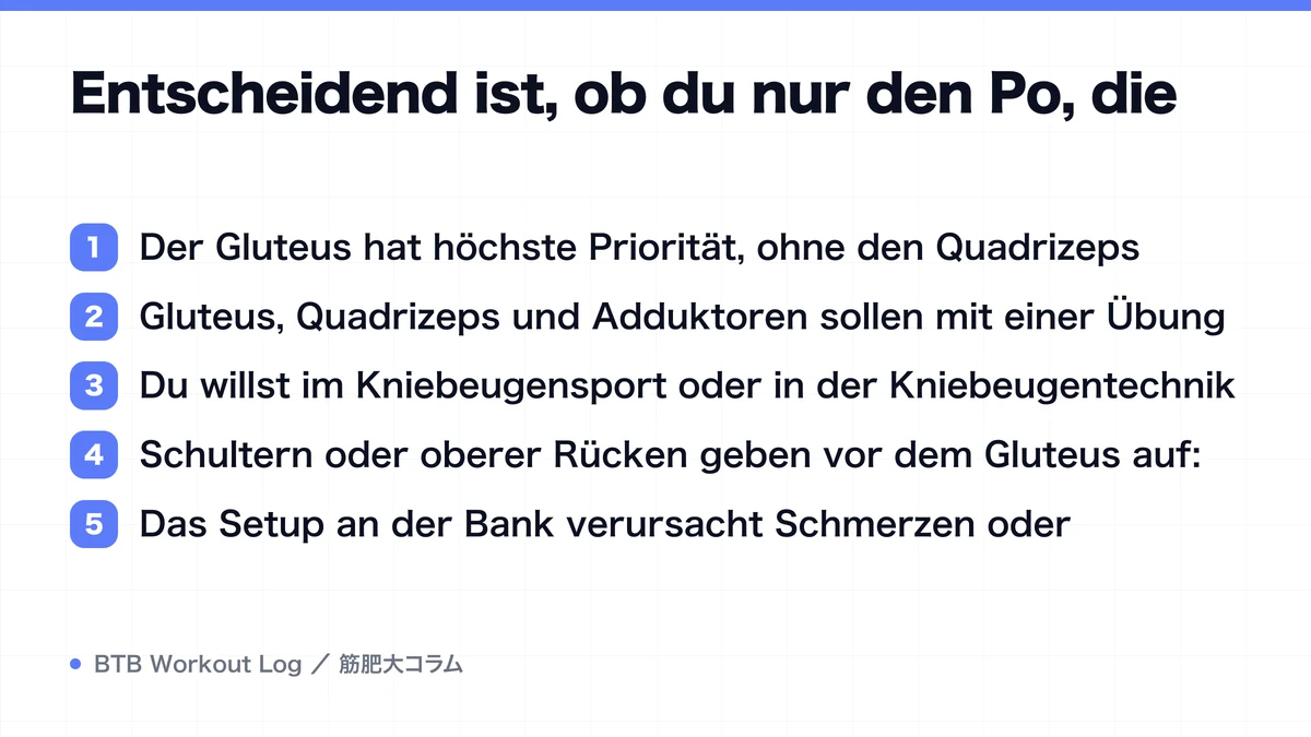 Diagram: Entscheidend ist, ob du nur den Po, die