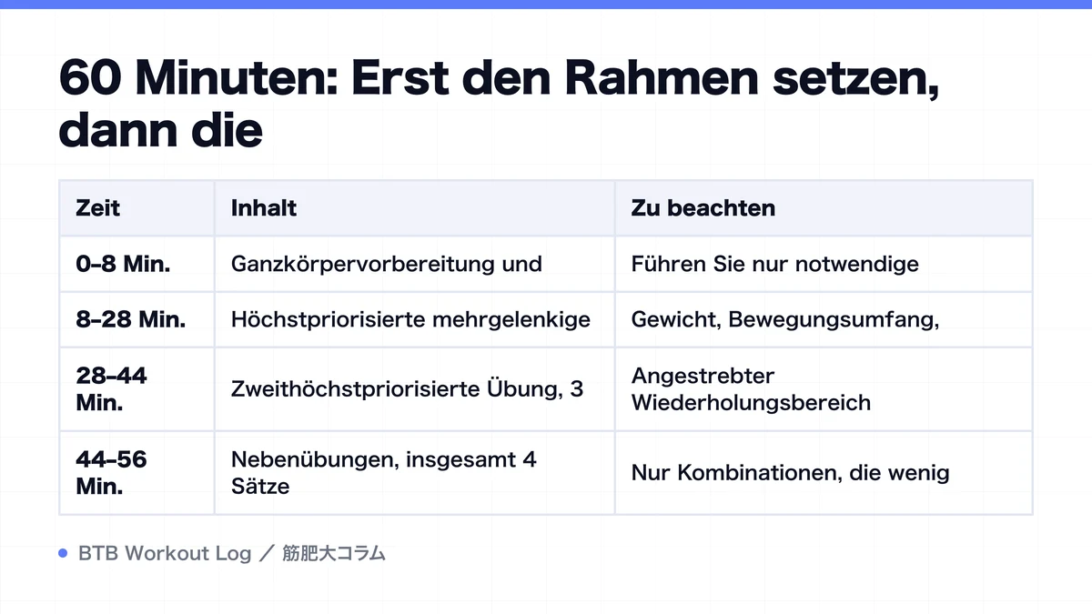 Diagram: 60 Minuten: Erst den Rahmen setzen, dann die