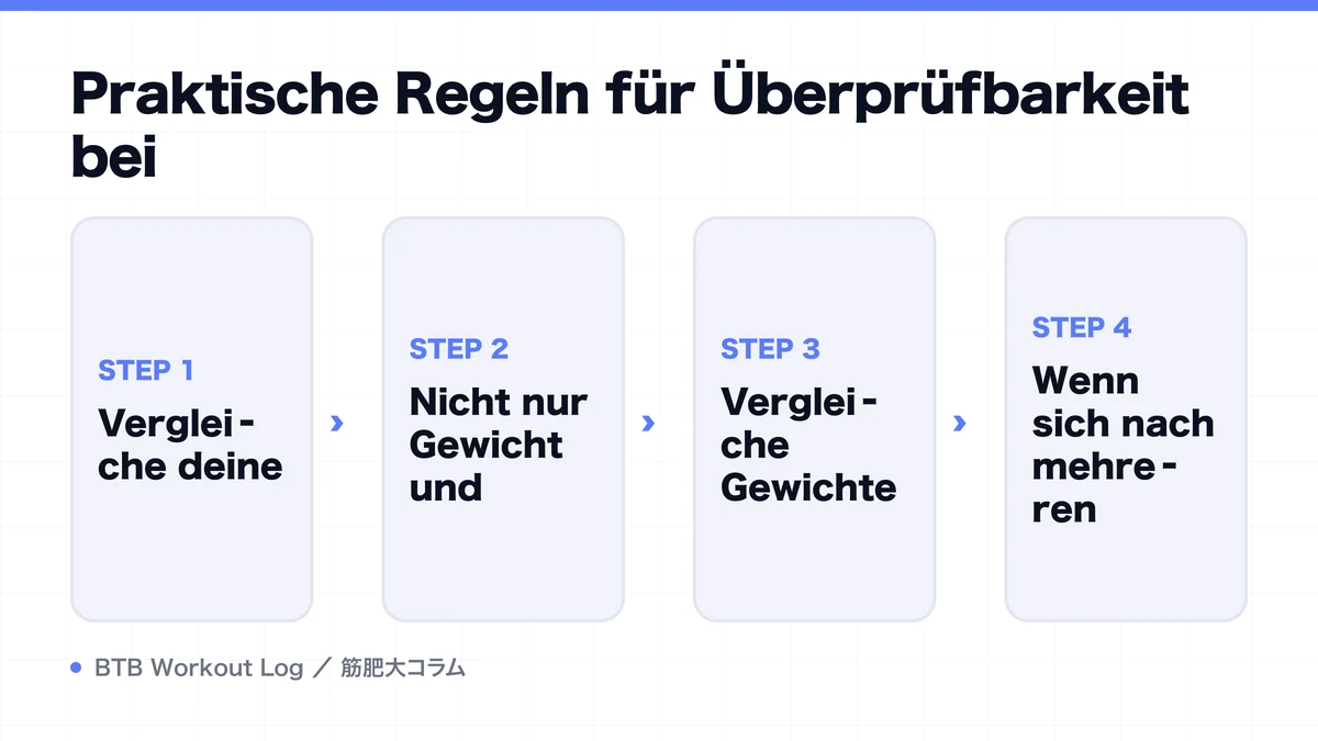 Diagram: Praktische Regeln für Überprüfbarkeit bei