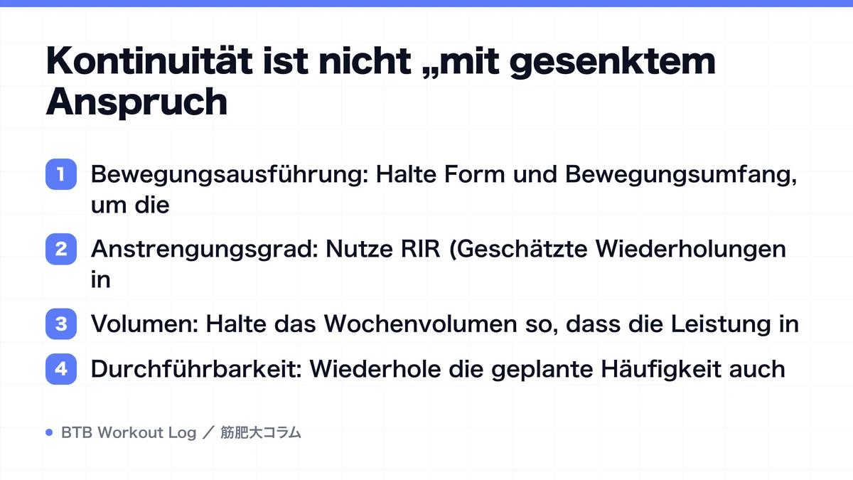 Diagram: Kontinuität ist nicht „mit gesenktem Anspruch