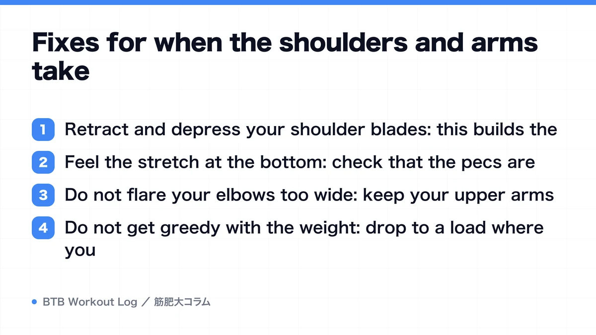 Diagram: Fixes for when the shoulders and arms take