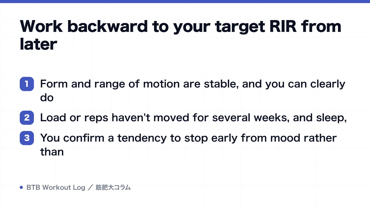 Diagram: Work backward to your target RIR from later