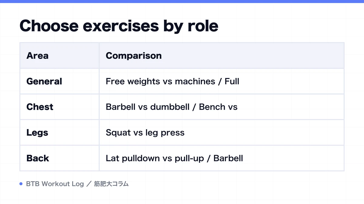 Diagram: Choose exercises by role