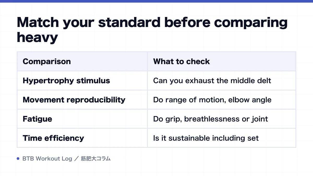 Diagram: Match your standard before comparing heavy