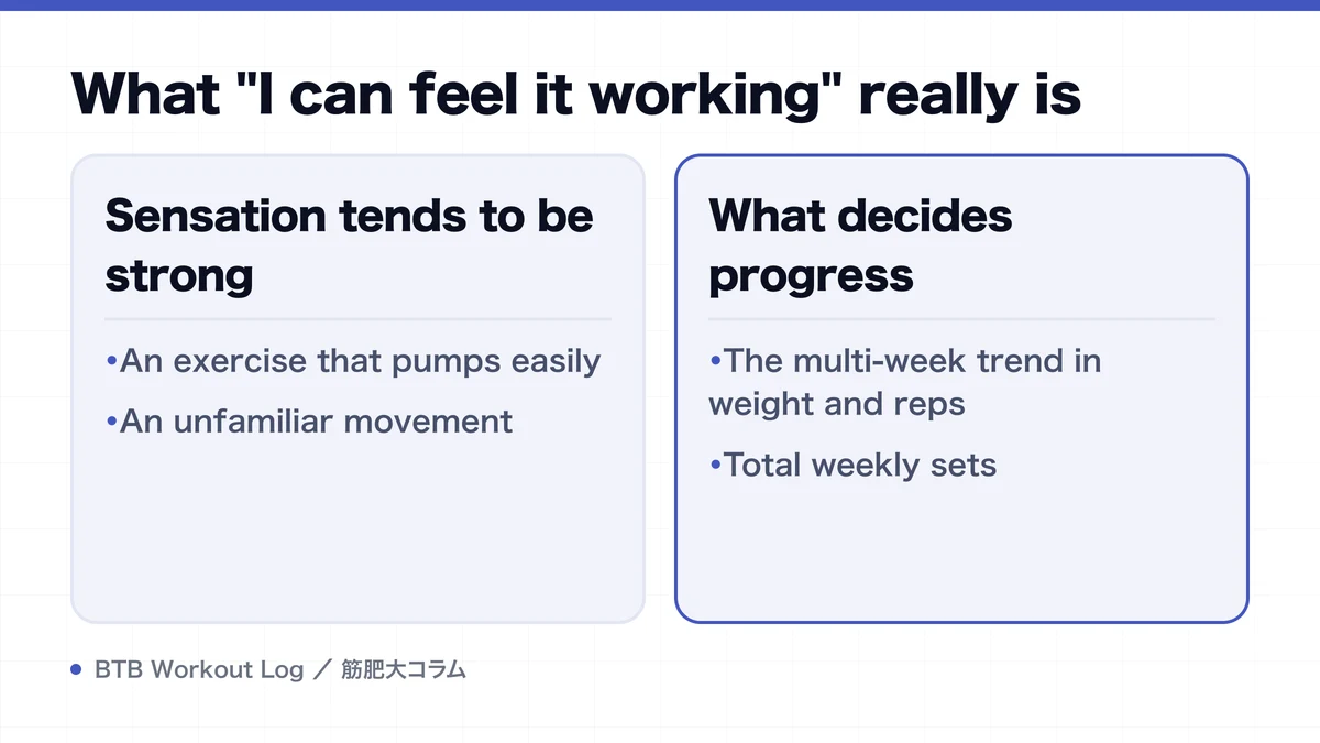 Diagram: What "I can feel it working" really is
