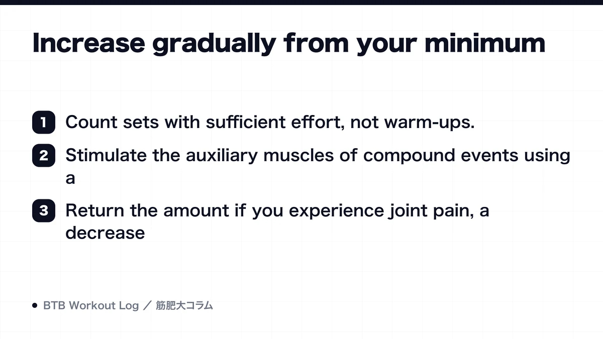 Diagram: Increase gradually from your minimum