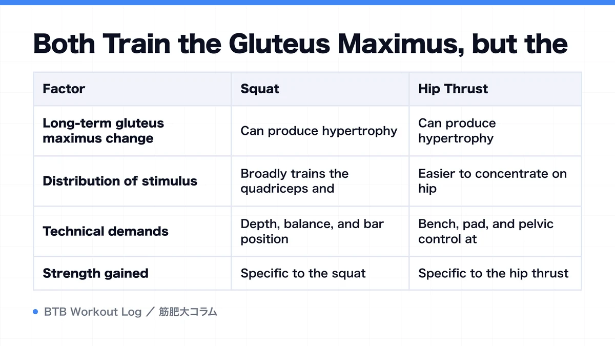 Diagram: Both Train the Gluteus Maximus, but the