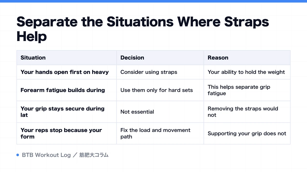 Diagram: Separate the Situations Where Straps Help