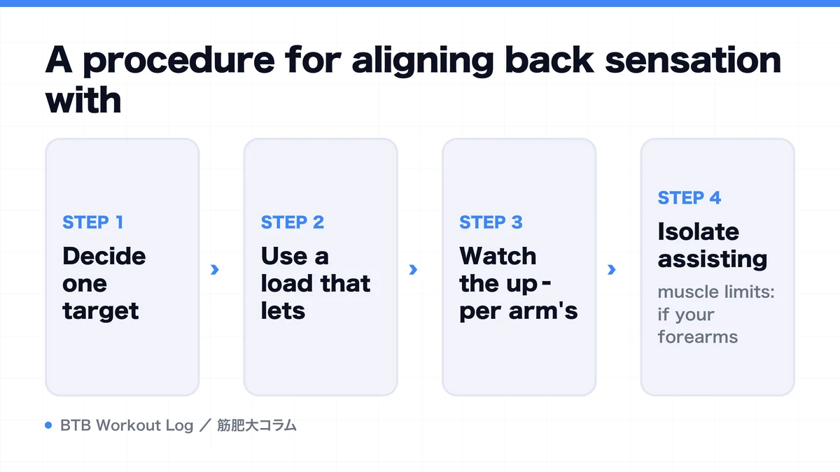 Diagram: A procedure for aligning back sensation with