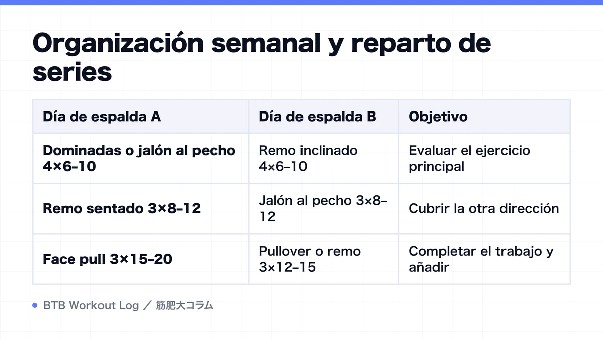 Diagram: Organización semanal y reparto de series