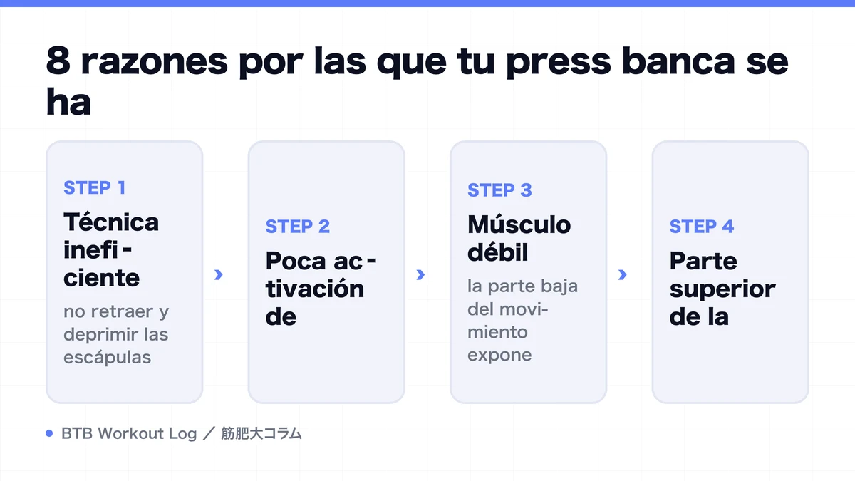 Diagram: 8 razones por las que tu press banca se ha