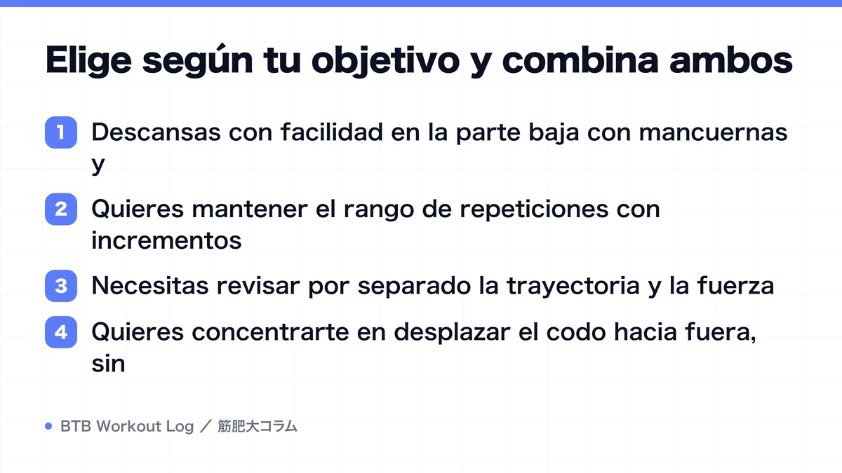 Diagram: Elige según tu objetivo y combina ambos