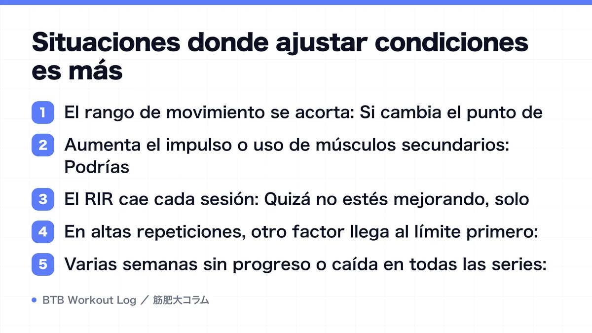 Diagram: Situaciones donde ajustar condiciones es más