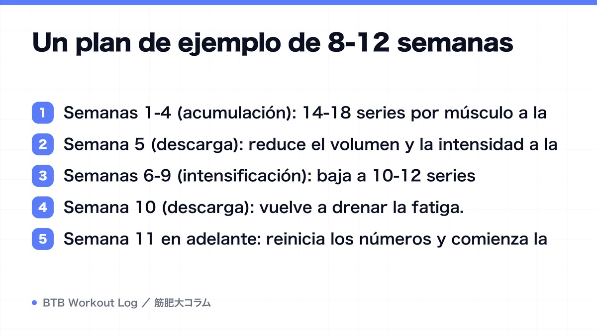 Diagram: Un plan de ejemplo de 8-12 semanas