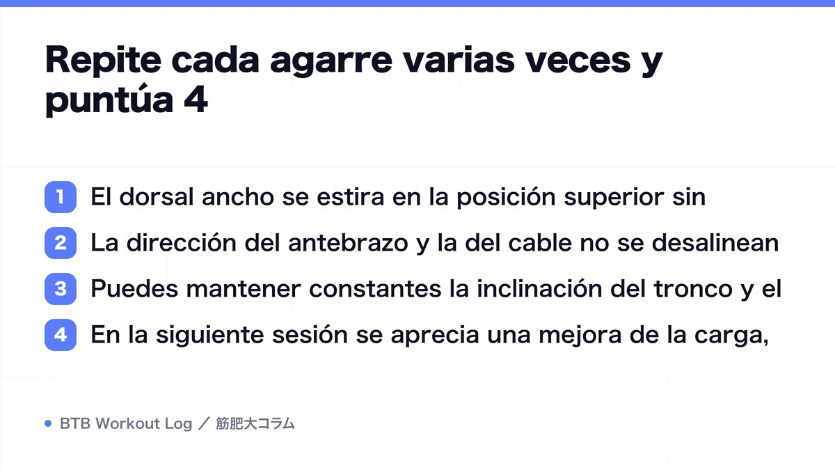 Diagram: Repite cada agarre varias veces y puntúa 4