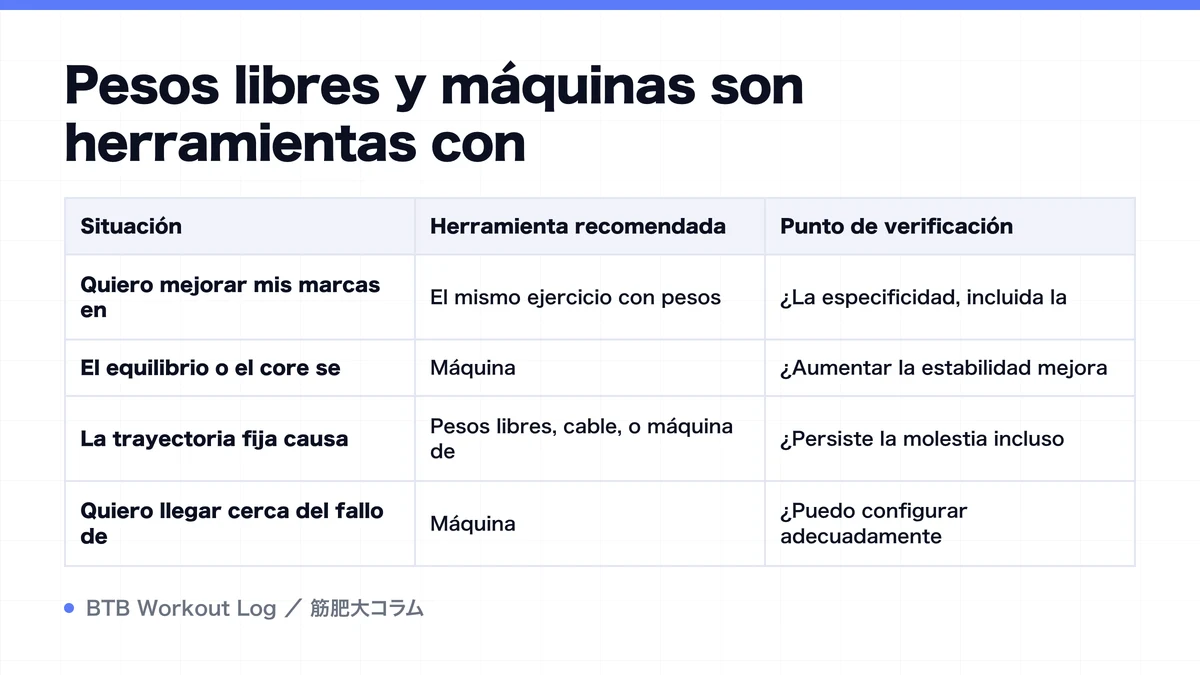 Diagram: Pesos libres y máquinas son herramientas con