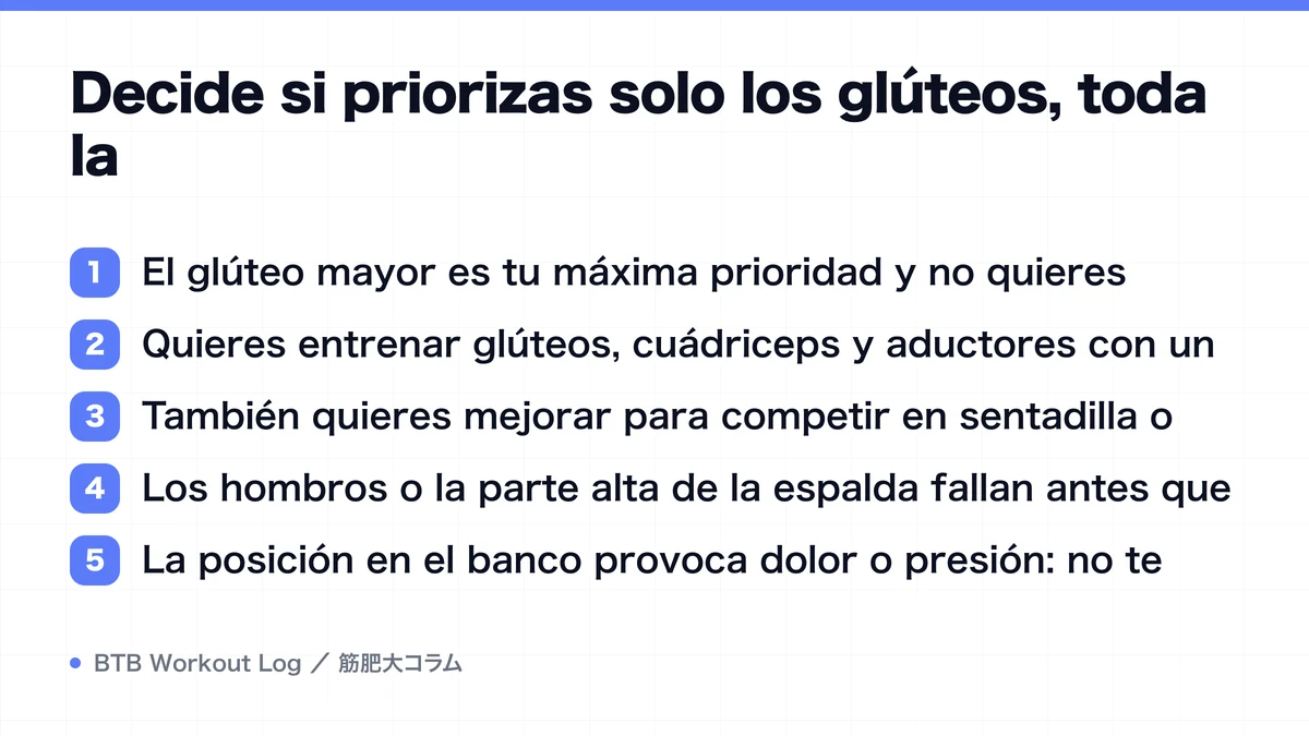 Diagram: Decide si priorizas solo los glúteos, toda la