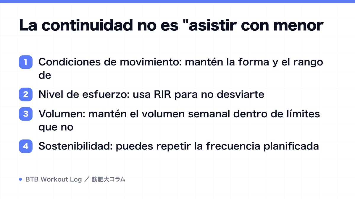 Diagram: La continuidad no es "asistir con menor