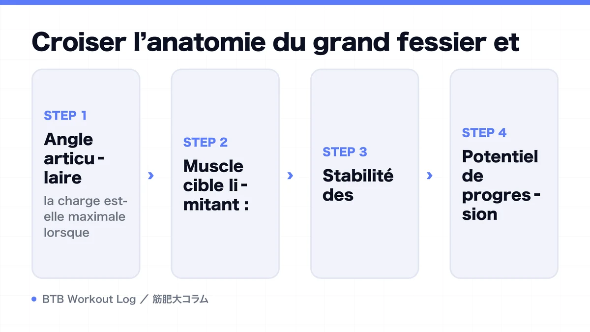Diagram: Croiser l’anatomie du grand fessier et