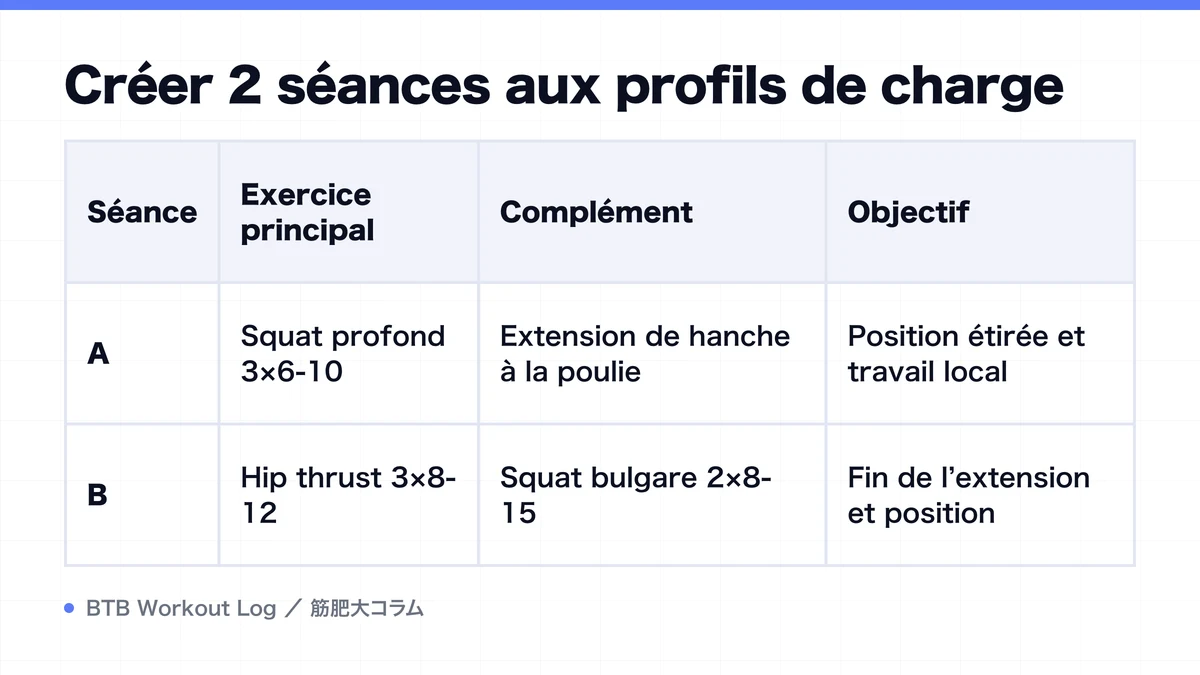 Diagram: Créer 2 séances aux profils de charge