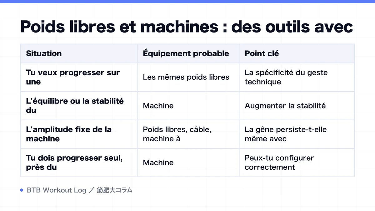 Diagram: Poids libres et machines : des outils avec