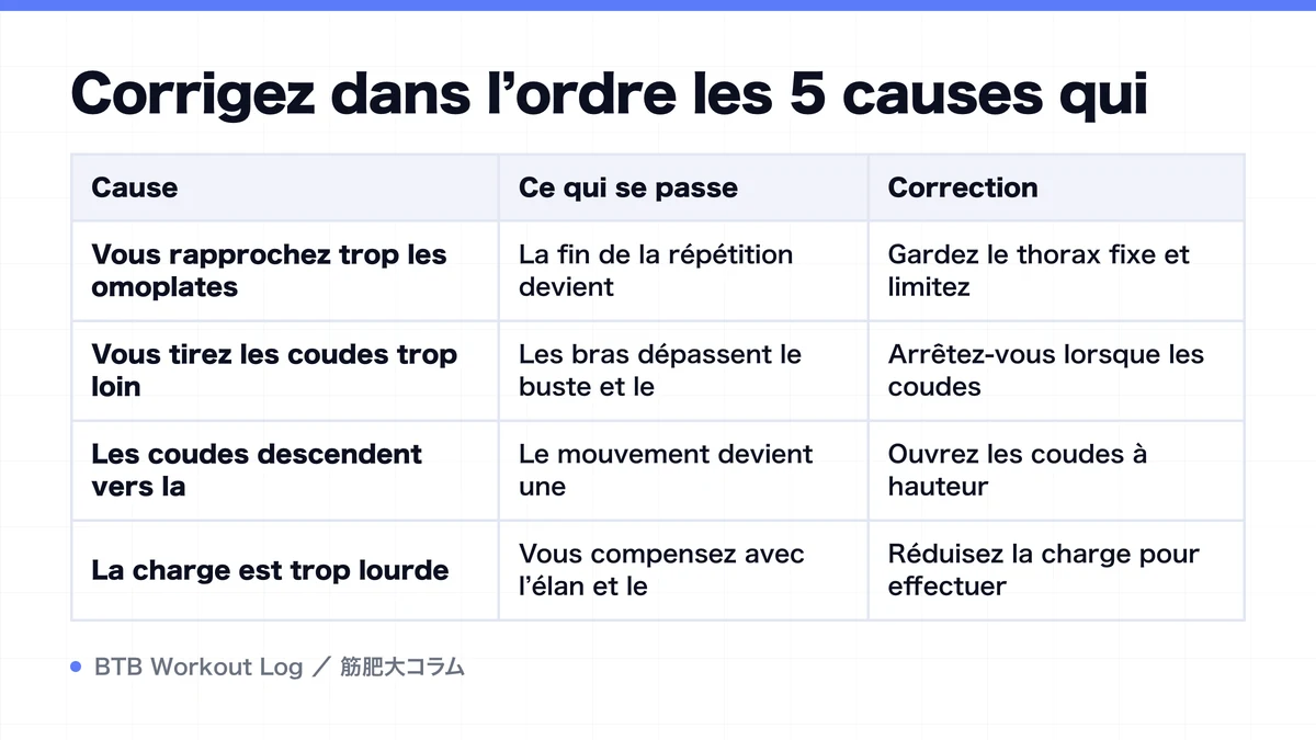 Diagram: Corrigez dans l’ordre les 5 causes qui