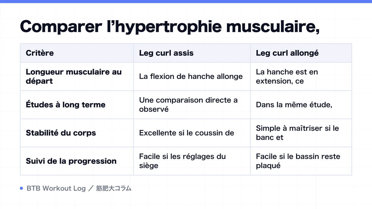 Diagram: Comparer l’hypertrophie musculaire,