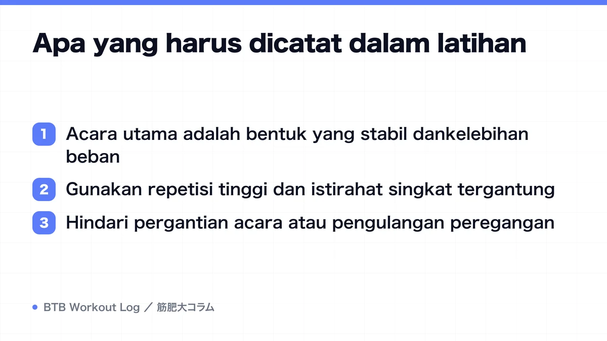 Diagram: Apa yang harus dicatat dalam latihan
