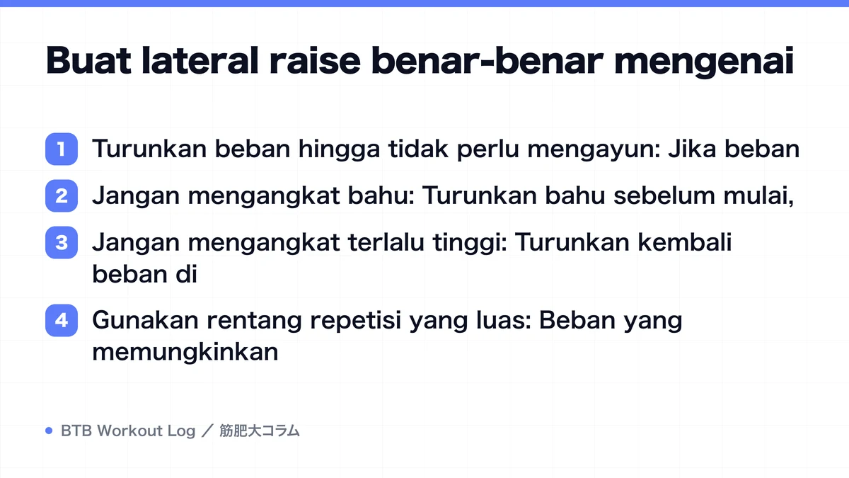 Diagram: Buat lateral raise benar-benar mengenai