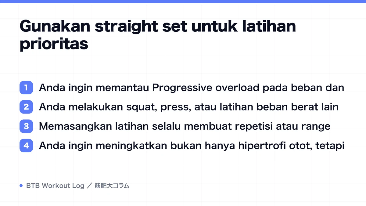 Diagram: Gunakan straight set untuk latihan prioritas