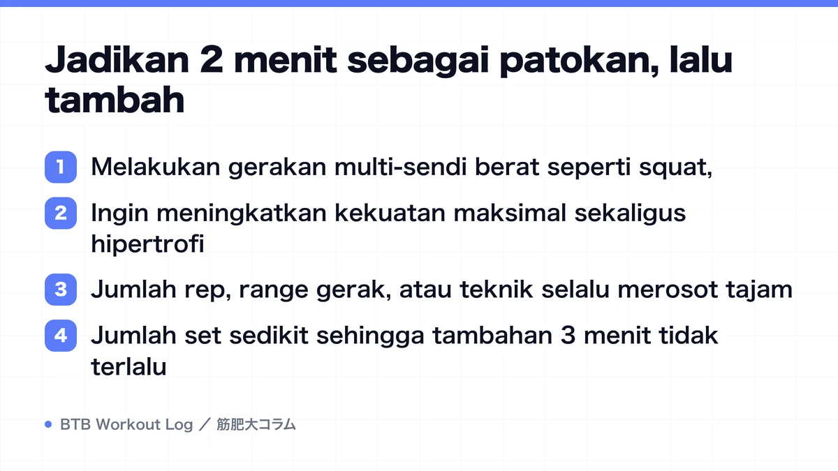 Diagram: Jadikan 2 menit sebagai patokan, lalu tambah