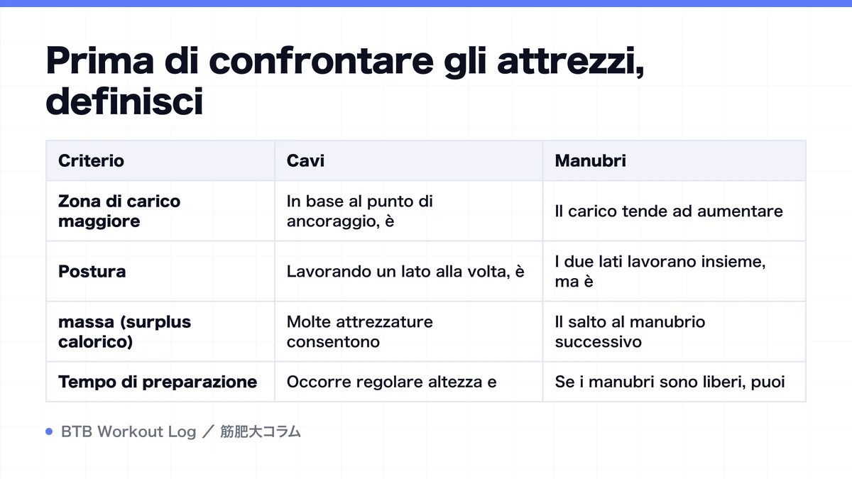 Diagram: Prima di confrontare gli attrezzi, definisci