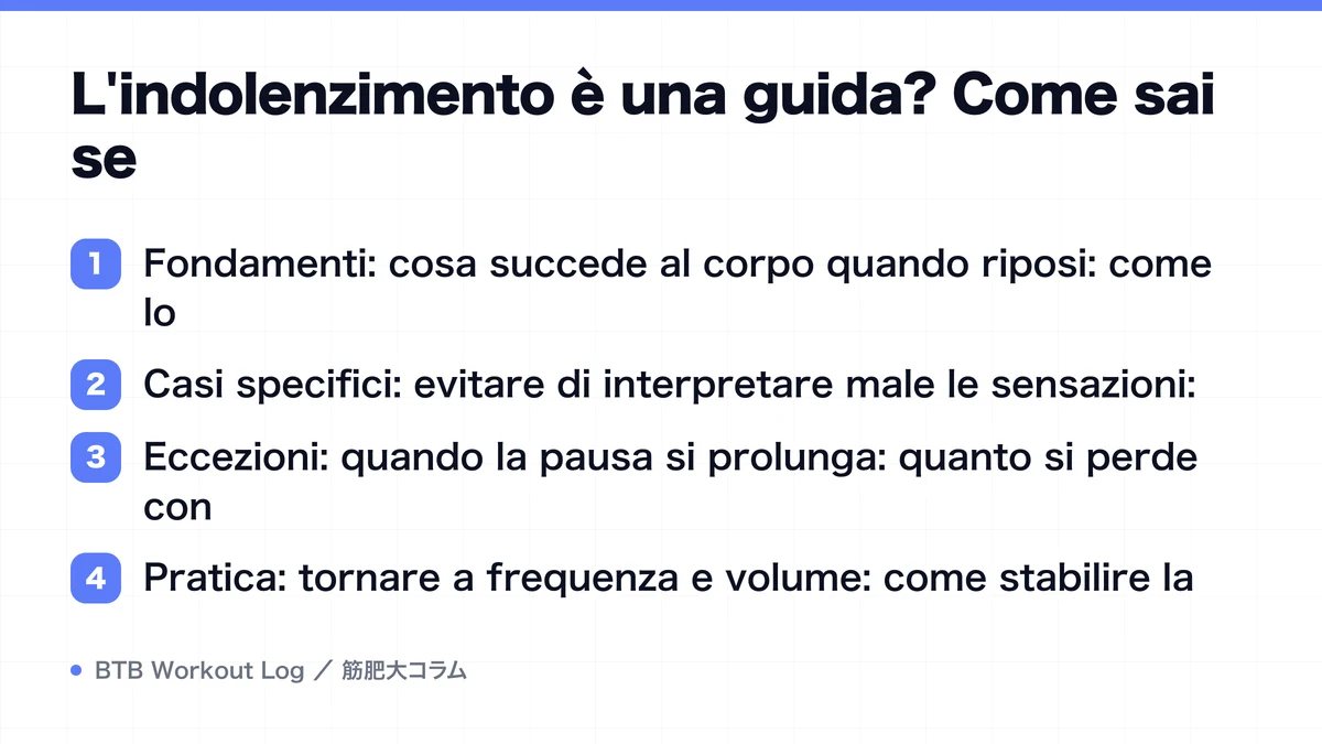 Diagram: L'indolenzimento è una guida? Come sai se