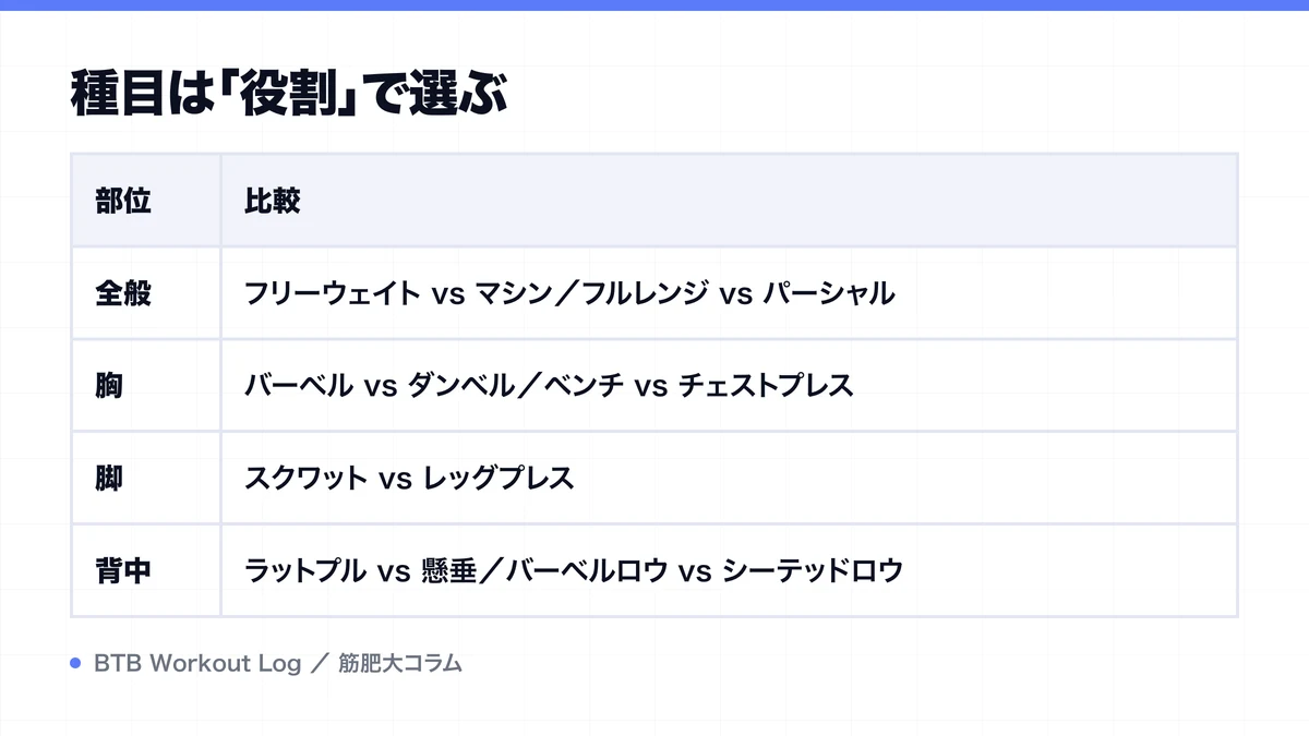 種目は「役割」で選ぶを示す図解