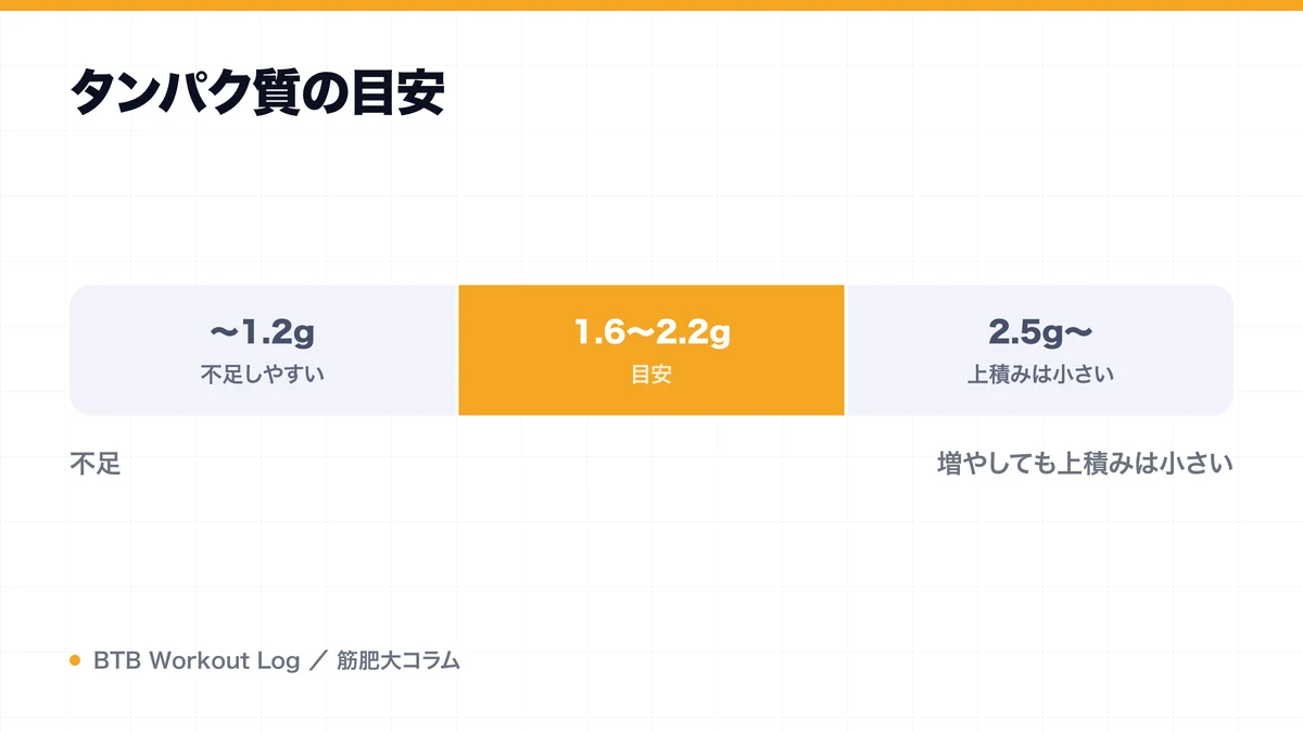 タンパク質の目安を示す図解