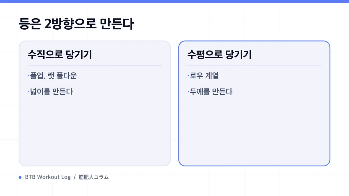 Diagram: 등은 2방향으로 만든다