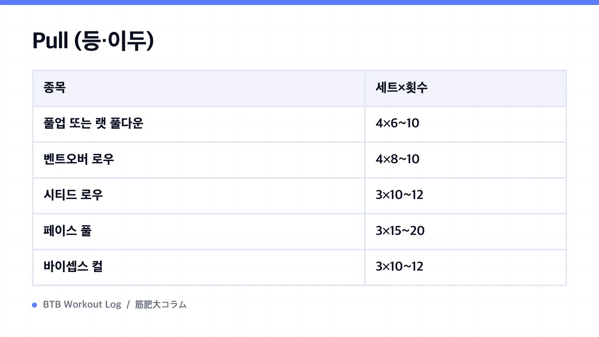 Diagram: Pull (등·이두)