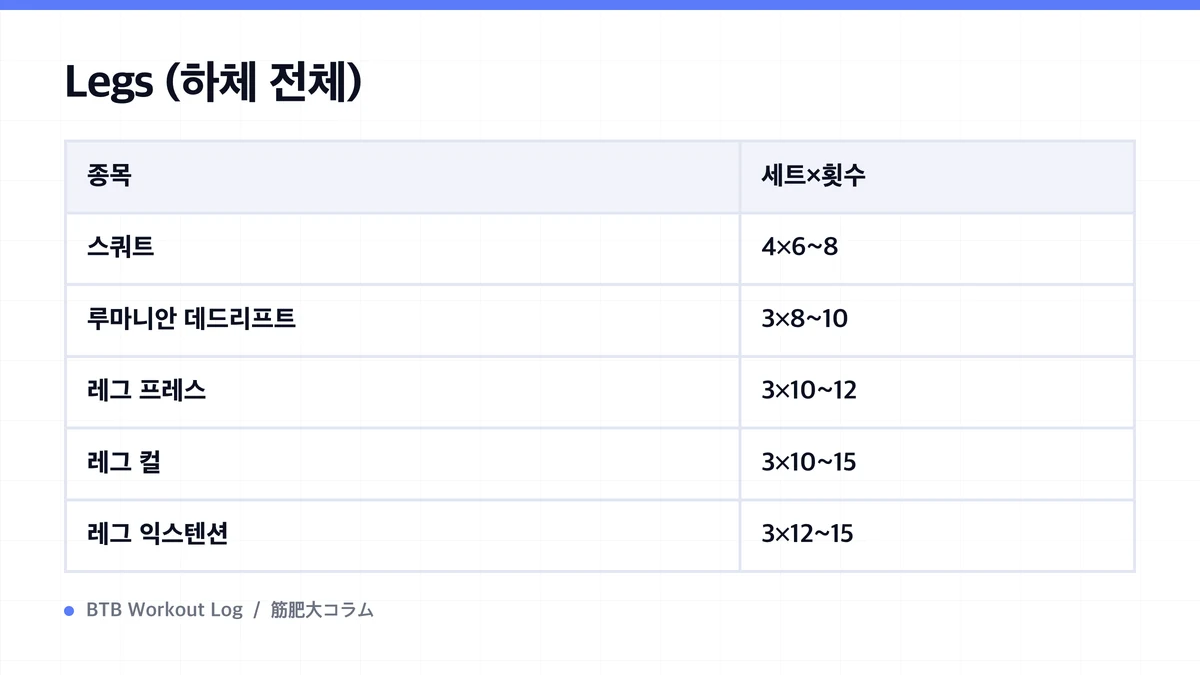 Diagram: Legs (하체 전체)