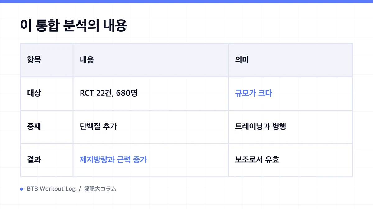 Diagram: 이 통합 분석의 내용