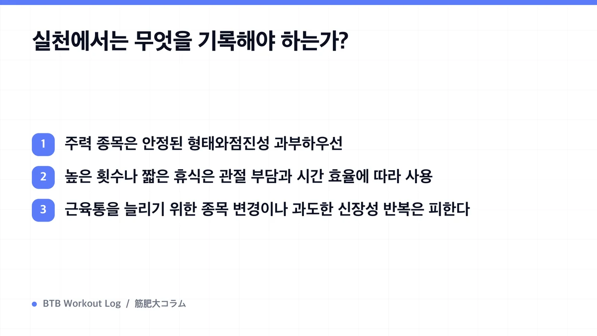 Diagram: 실천에서는 무엇을 기록해야 하는가?